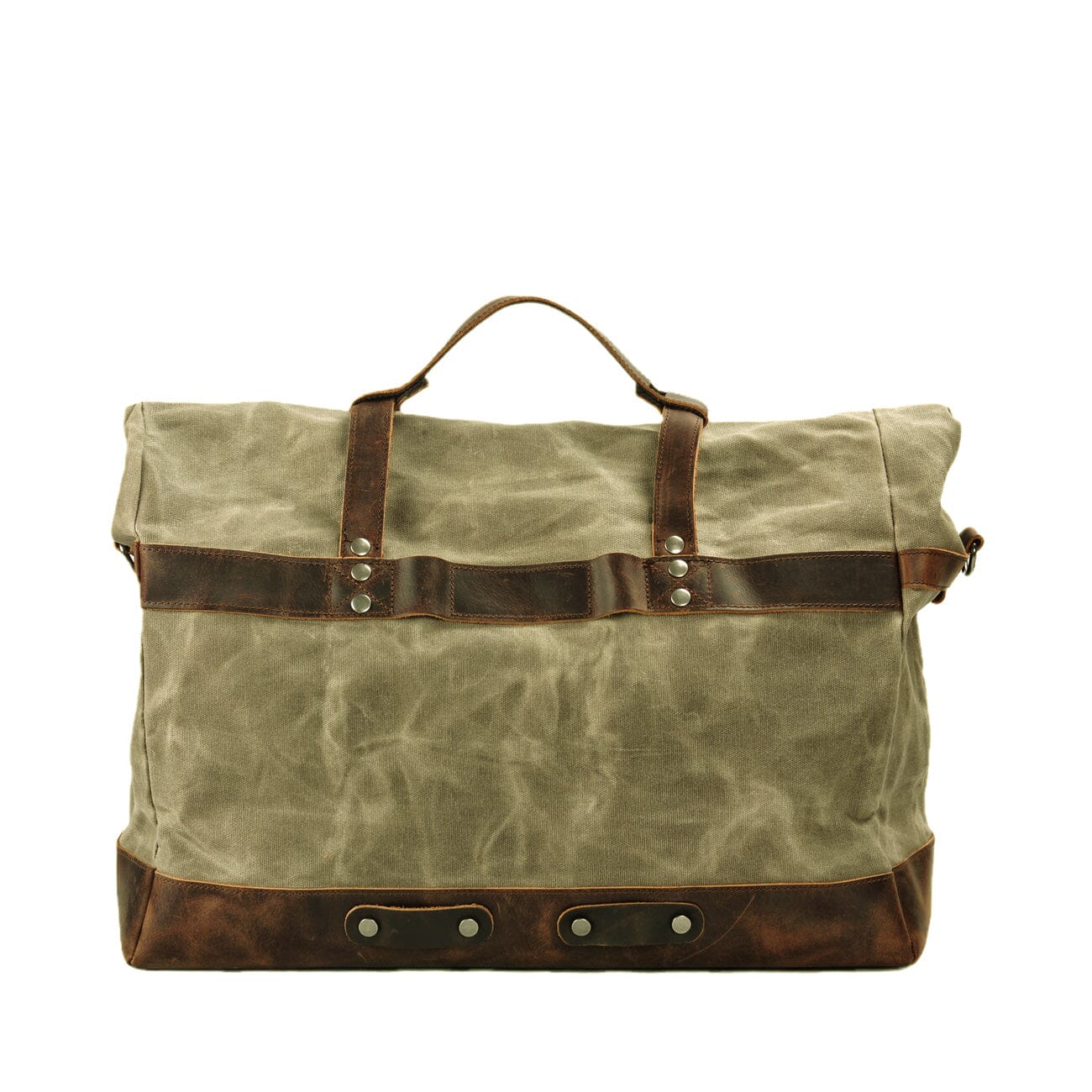 Classic Waxed Canvas Duffle Bag with Crazy Horse Leather - HUNTING CASE