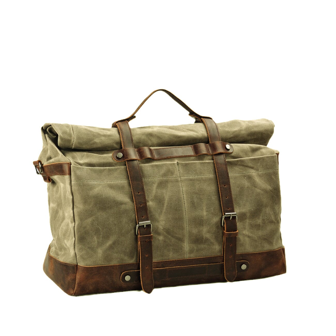 Classic Waxed Canvas Duffle Bag with Crazy Horse Leather - HUNTING CASE