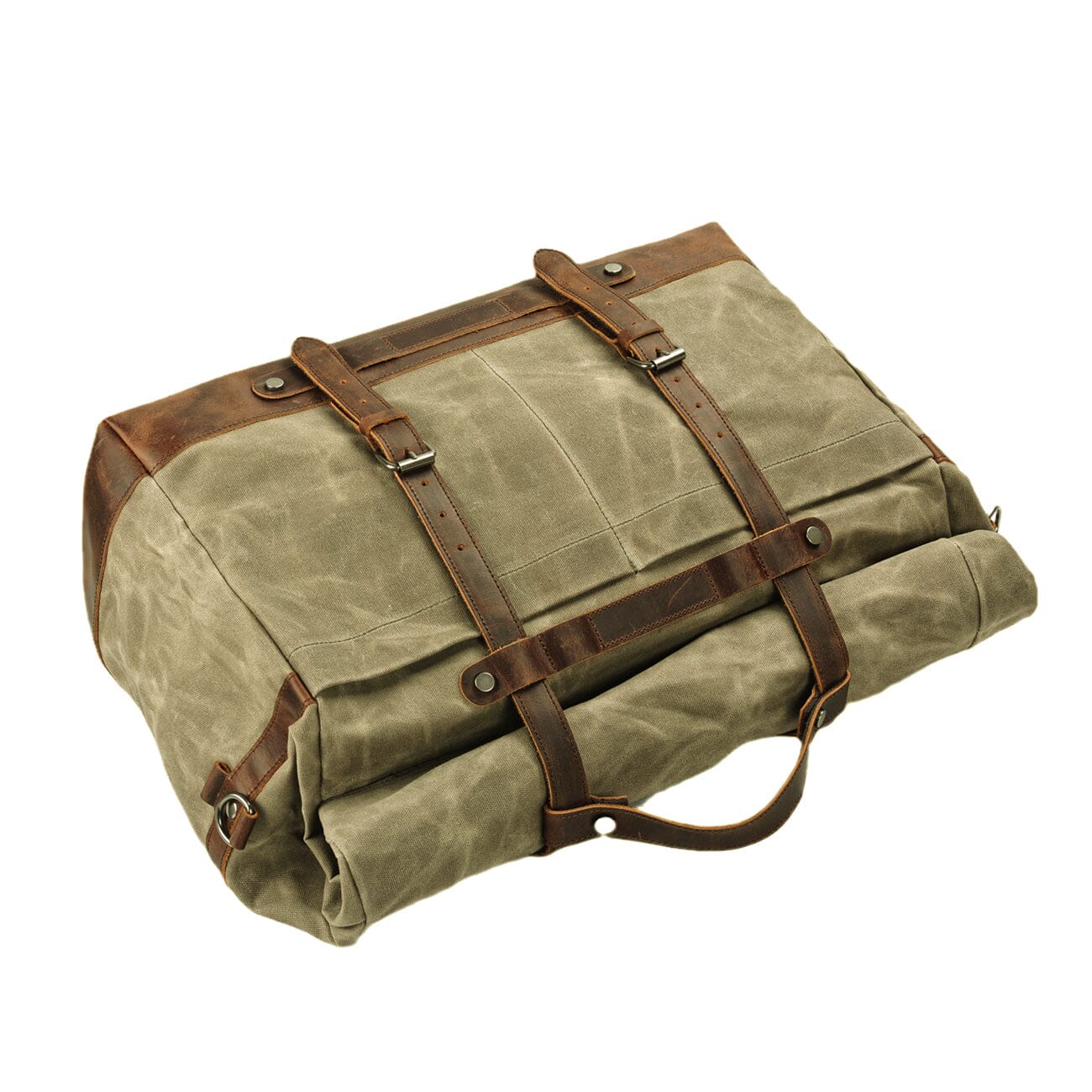 Classic Waxed Canvas Duffle Bag with Crazy Horse Leather - HUNTING CASE