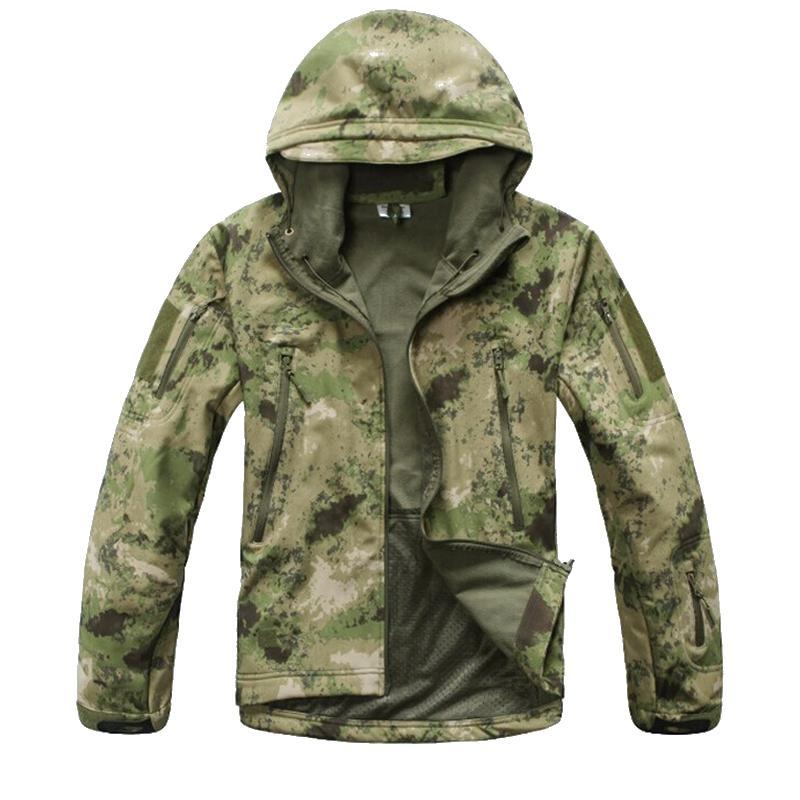 Men'S Hiking Shark Skin Soft Shell Outdoor Jacket Military Waterproof