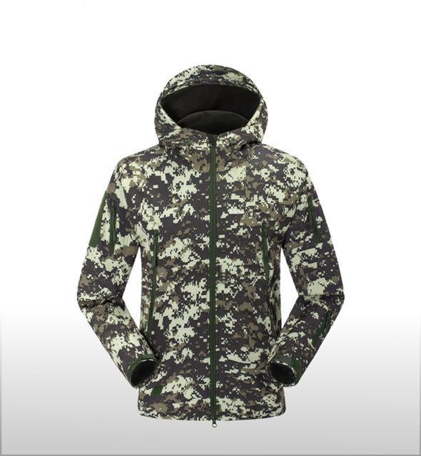 Men'S Hiking Shark Skin Soft Shell Outdoor Jacket Military Waterproof
