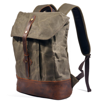 Classic Wax Canvas Backpack for Urban and Outdoor Use - HUNTING CASE