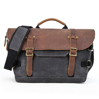 Vintage Leather Camera Messenger Bag - HUNTING CASE