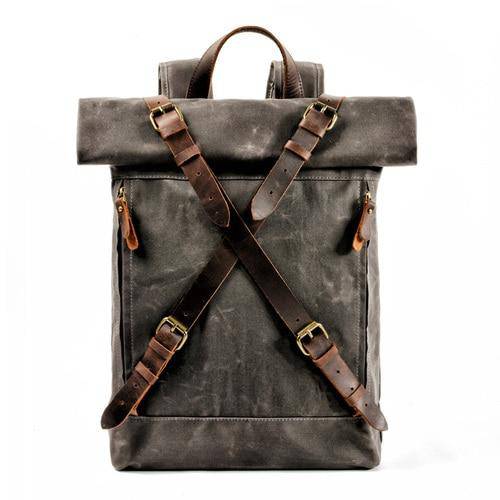 Waterproof 15-inch laptop backpack with waxed canvas