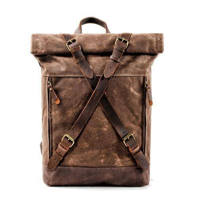 Durable canvas leather laptop bag for 15-inch laptops