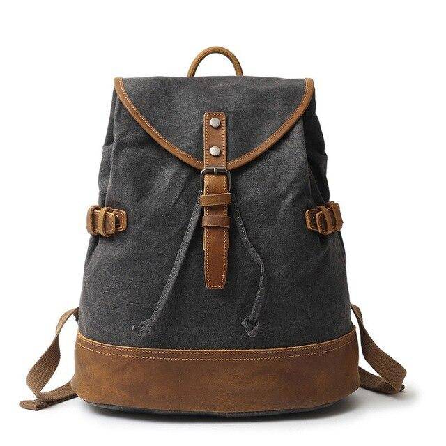 Rugged vintage canvas leather backpack for outdoor adventures