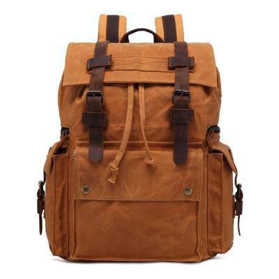 Stylish and practical retro canvas leather backpack for all-weather use