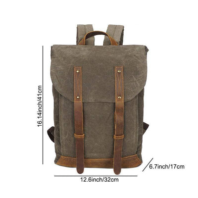 Rugged waxed canvas leather backpack for outdoor adventures