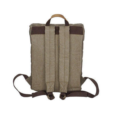 Versatile 20-35L vintage canvas and leather backpack