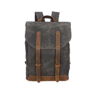 Durable 20 to 35-liter waxed canvas leather backpack