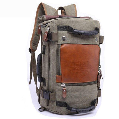 Explore with a casual canvas leather daypack, 20-35 liters