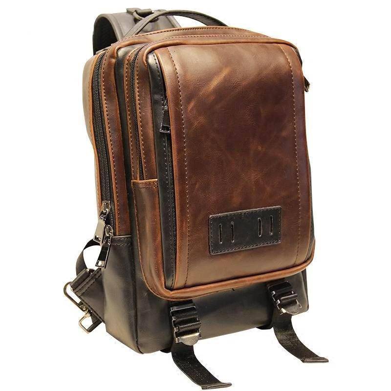 Brown 20L single shoulder travel bag