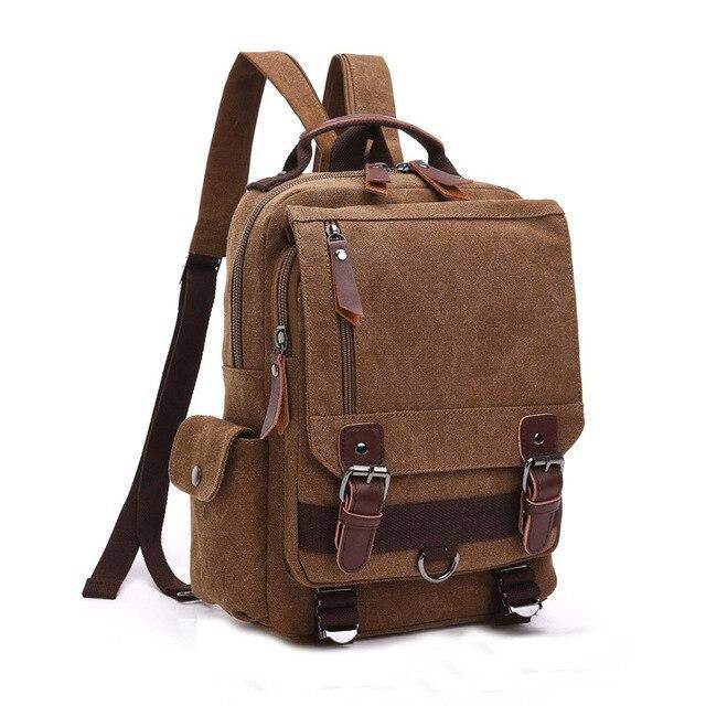 Travel in style with a 20L vintage canvas leather backpack