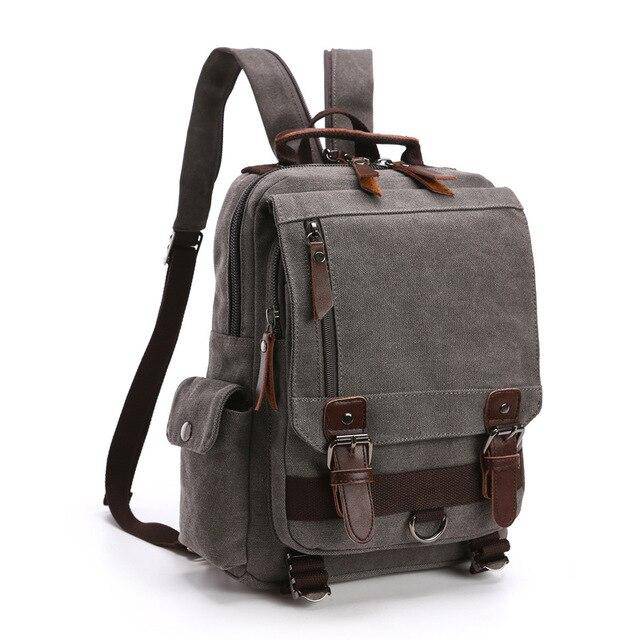 Durable and timeless 20-liter travel backpack in canvas and leather