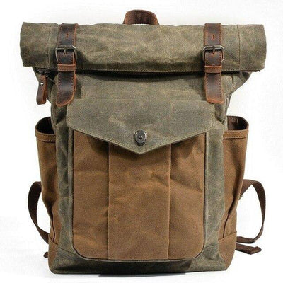 Discover the perfect vintage canvas and leather travel backpack, 20 liters