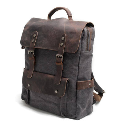 20-liter waterproof backpack with canvas and leather