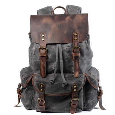 "Waxed multi-functional waterproof canvas backpack"