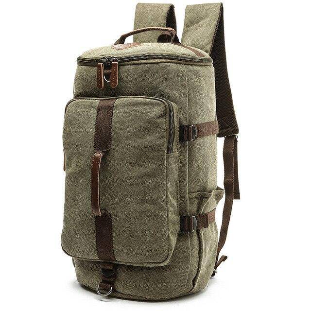 Canvas and leather daypack for travel