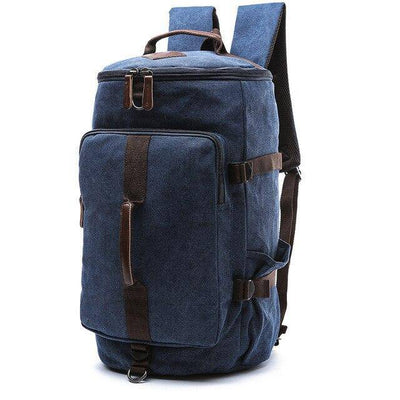 Rugged leather and canvas backpack for adventures