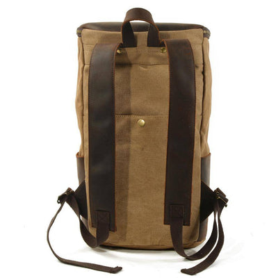 Premium canvas leather waterproof daypack with 20-35 liters capacity, vintage design