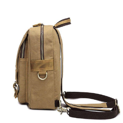 Hiking-ready 20L canvas and genuine leather backpack