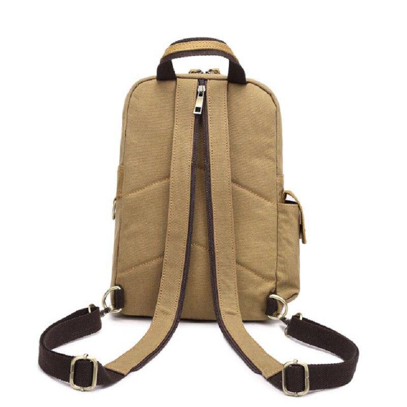 Stylish and functional canvas and genuine leather hiking backpack