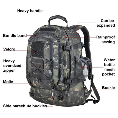 Tactical hiking backpack with ample space