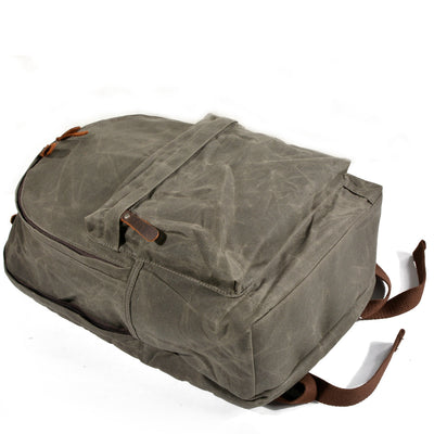 Retro Canvas Bookbag with Vintage Design and Adjustable Straps - HUNTING CASE