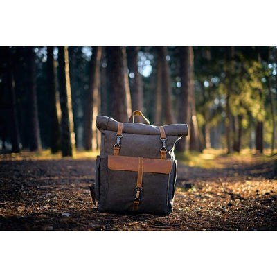 Vintage Retro Canvas Rucksack with Adjustable Straps - HUNTING CASE