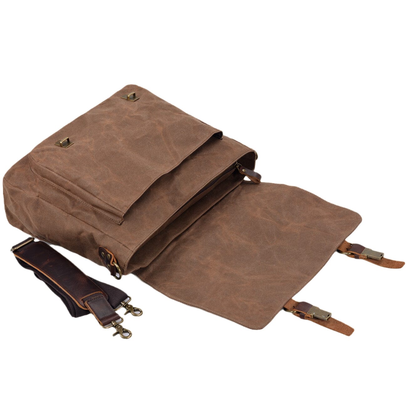 Timeless Canvas and Leather Messenger Bag - HUNTING CASE