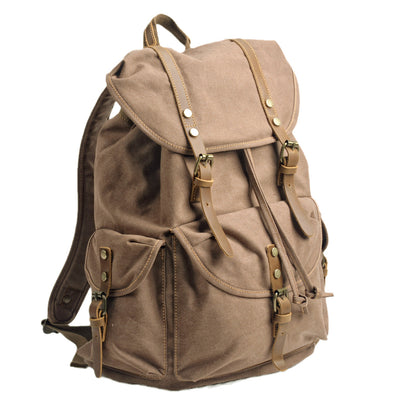 Rugged Military Canvas Backpack with Multiple Pockets - HUNTING CASE