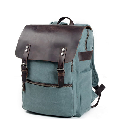 Cotton Canvas Backpack with Adjustable Straps and Multiple Pocket - HUNTING CASE