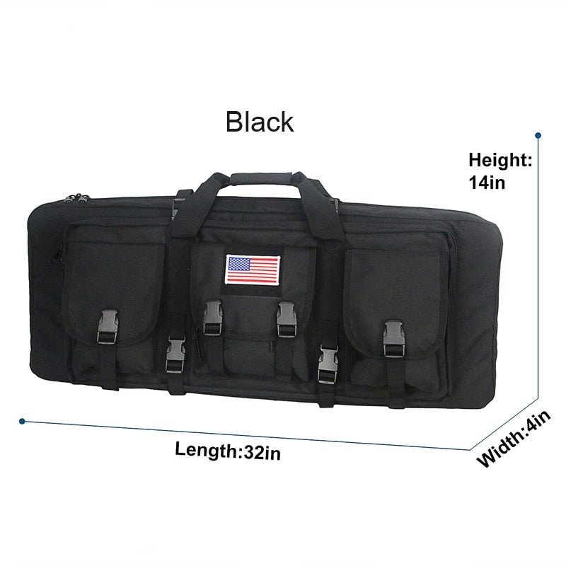 Double rifle case with tactical design, waterproofing, and padding for hunting