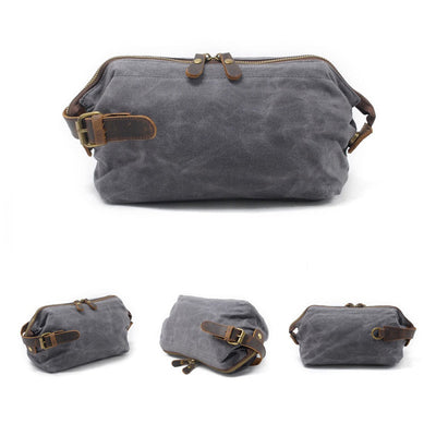 waxed canvas hanging toiletry bag vintage