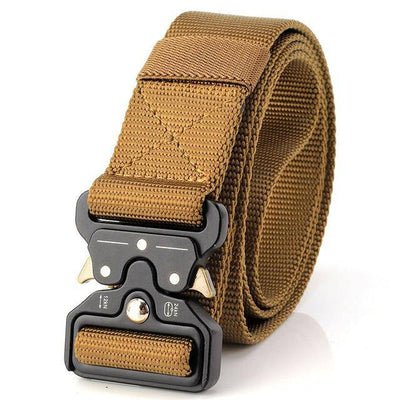 Outdoor tactical belt in coyote color with quick-dry feature