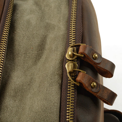 Durable Vintage Canvas Rucksack with Easy Access and Retro Charm - HUNTING CASE