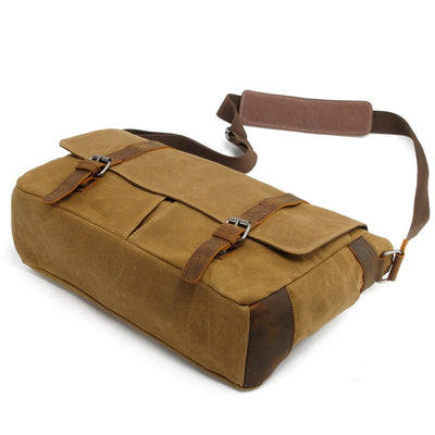 Canvas Laptop Messenger Bag Handcrafted - HUNTING CASE