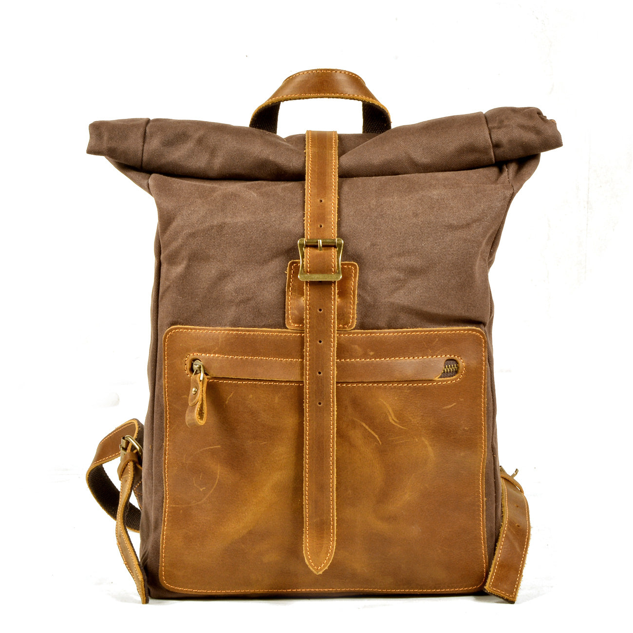 Elegant Waxed Canvas Rucksack for Commuting and Exploration - HUNTING CASE