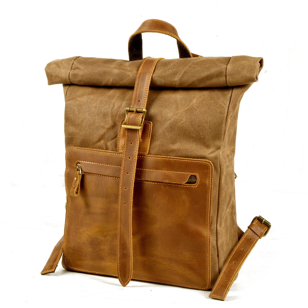 Elegant Waxed Canvas Rucksack for Commuting and Exploration - HUNTING CASE