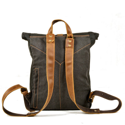 Elegant Waxed Canvas Rucksack for Commuting and Exploration - HUNTING CASE