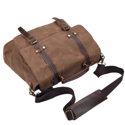 Timeless Canvas and Leather Messenger Bag - HUNTING CASE