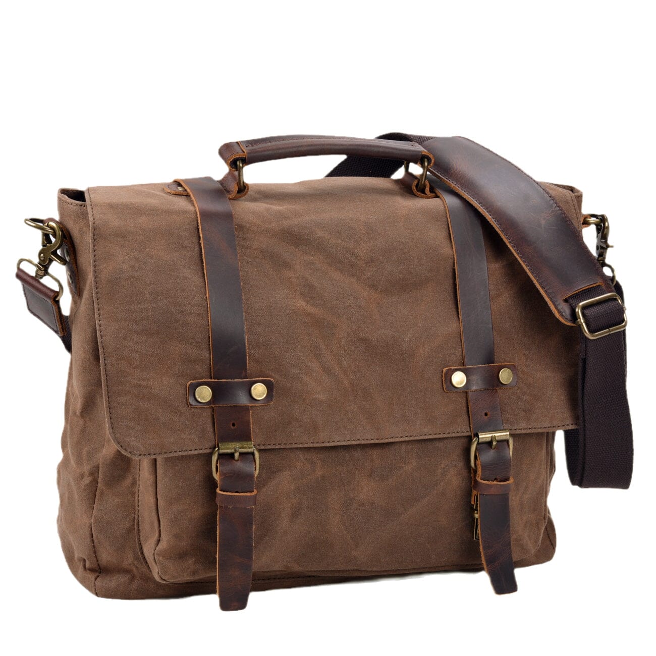 Timeless Canvas and Leather Messenger Bag - HUNTING CASE