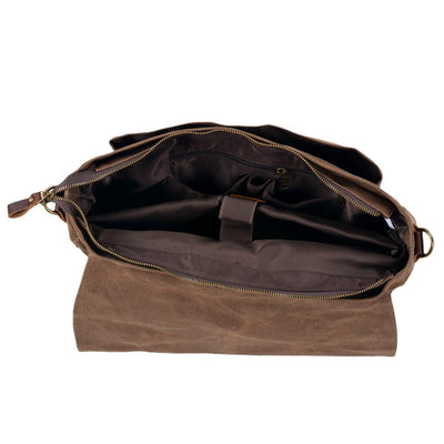 Timeless Canvas and Leather Messenger Bag - HUNTING CASE