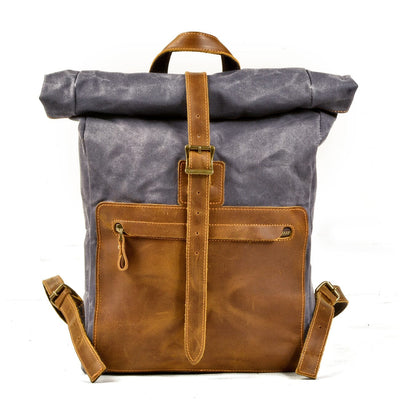 Elegant Waxed Canvas Rucksack for Commuting and Exploration - HUNTING CASE