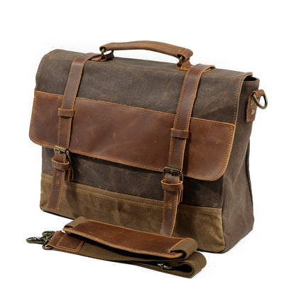 Retro Waxed Canvas Messenger Bags with Multiple Pockets - HUNTING CASE