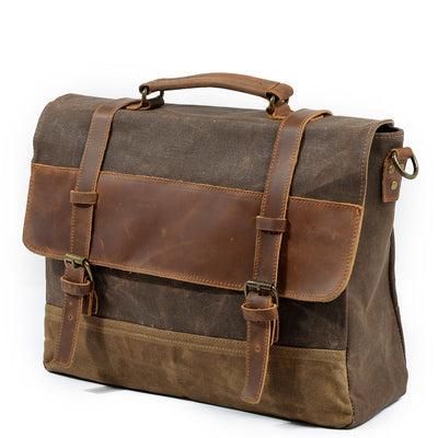 Retro Waxed Canvas Messenger Bags with Multiple Pockets - HUNTING CASE