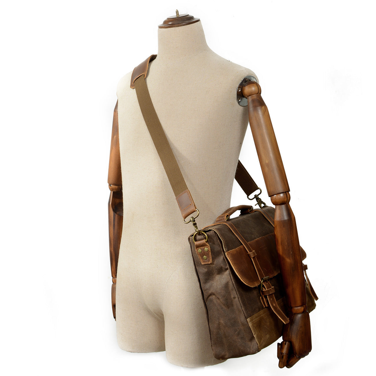 Retro Waxed Canvas Messenger Bags with Multiple Pockets - HUNTING CASE