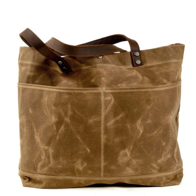 Compact Waxed Canvas Tote Bags for Daily Essentials - HUNTING CASE