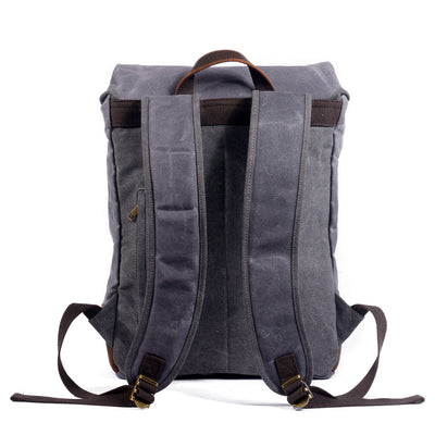 Classic Wax Canvas Backpack for Urban and Outdoor Use - HUNTING CASE