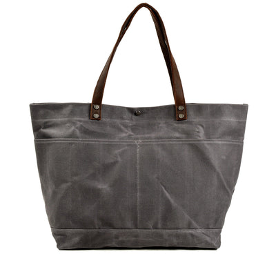 Compact Waxed Canvas Tote Bags for Daily Essentials - HUNTING CASE